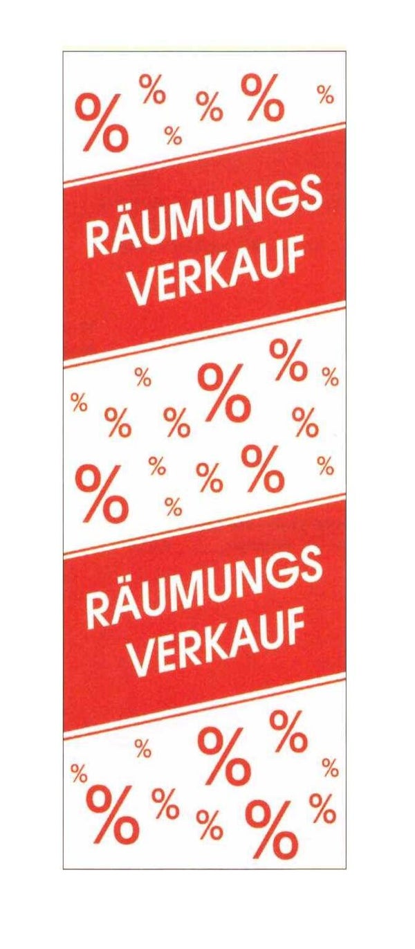 Plakat Nr. 12926 Räumungs Verkauf 48 x 138 cm