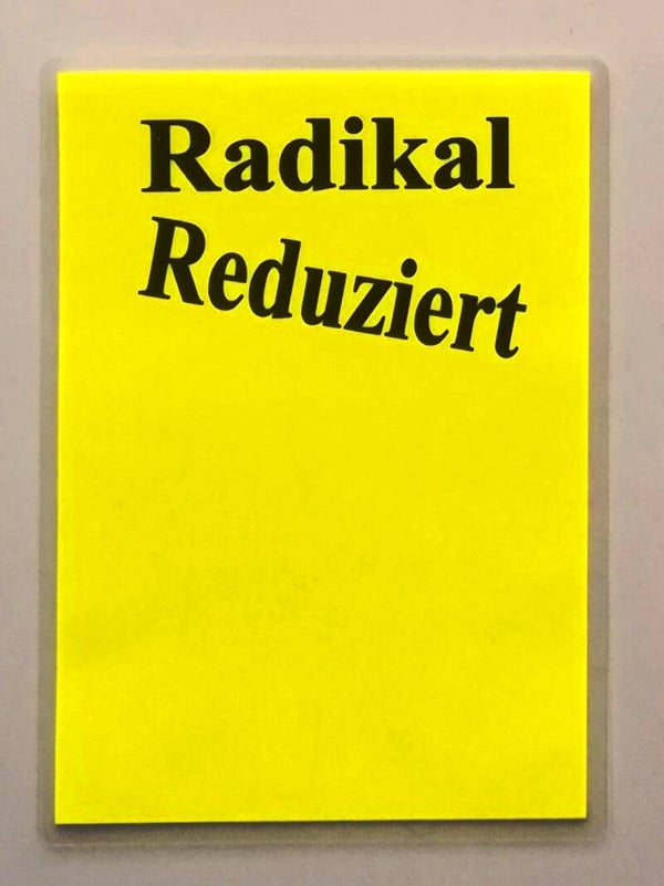10 St.  Preisschilder mit Text " Radikal Reduziert "  laminiert leuchtgelb