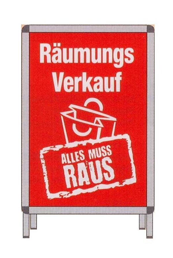 Rahmen-Plakat Nr. 12626 Räumungsverkauf ALLES MUSS RAUS 58,4 x 83,2 cm