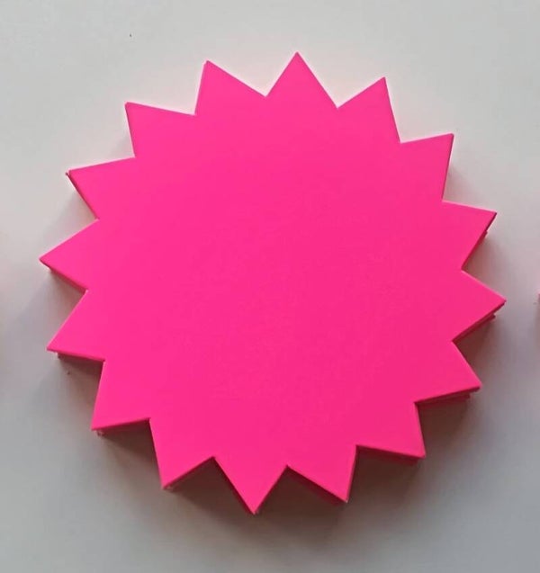 50 Rund - Sterne aus Plakatkarton  leuchtrosa 380g/qm