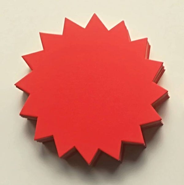 50 Rund - Sterne aus Plakatkarton rot 380g/qm