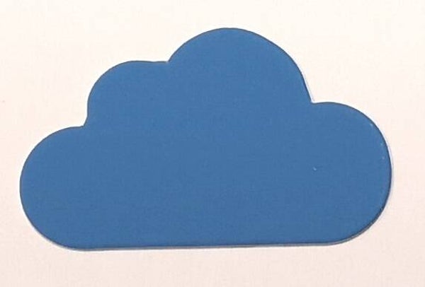 Wolken aus Plakatkarton cabriblau ca.380g/qm 35 x 55 mm