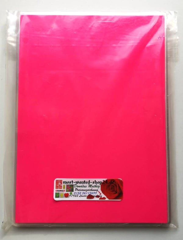 10 laminierte Preisschilder blanko in leuchtrosa