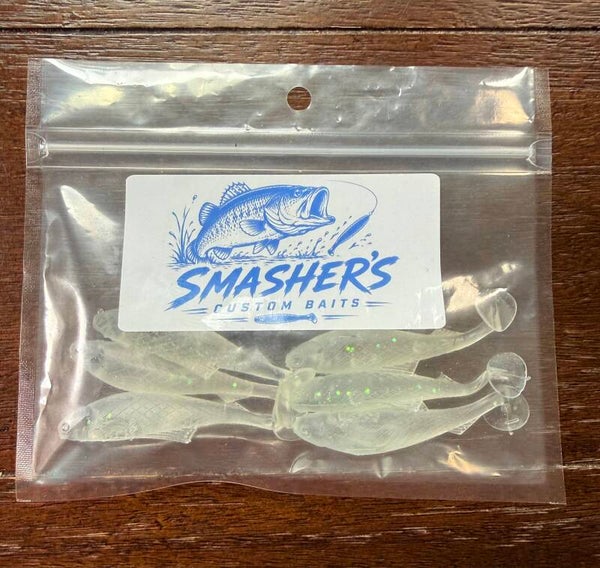 Clear Paddle Tail Swimbait - 6 pack