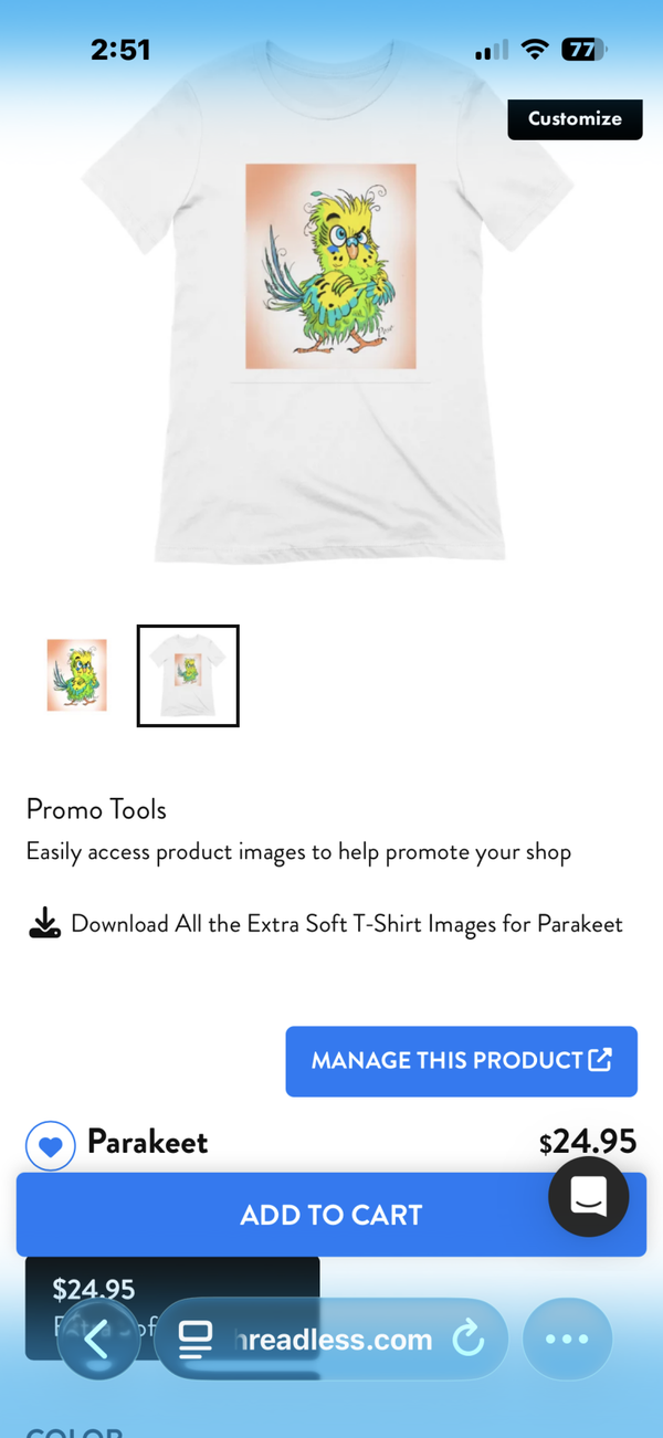 Parakeet shirt