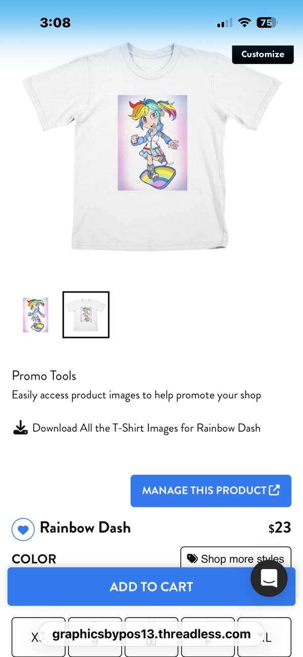 Rainbow Dash Teeshirt