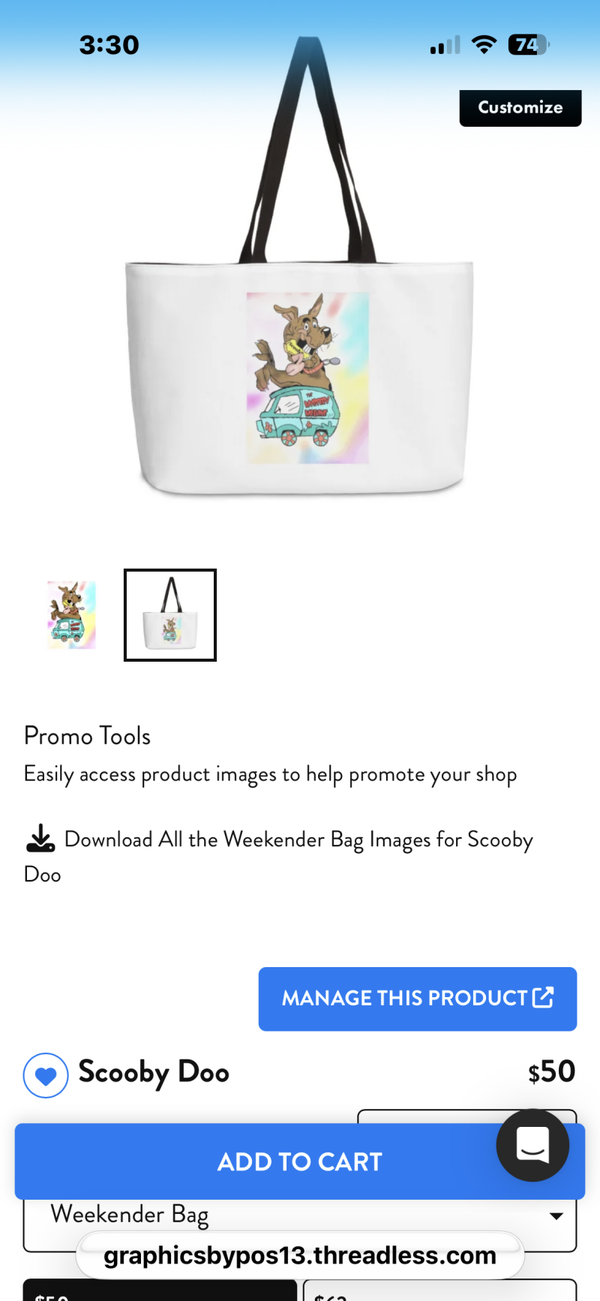 Scooby Doo weekend bag
