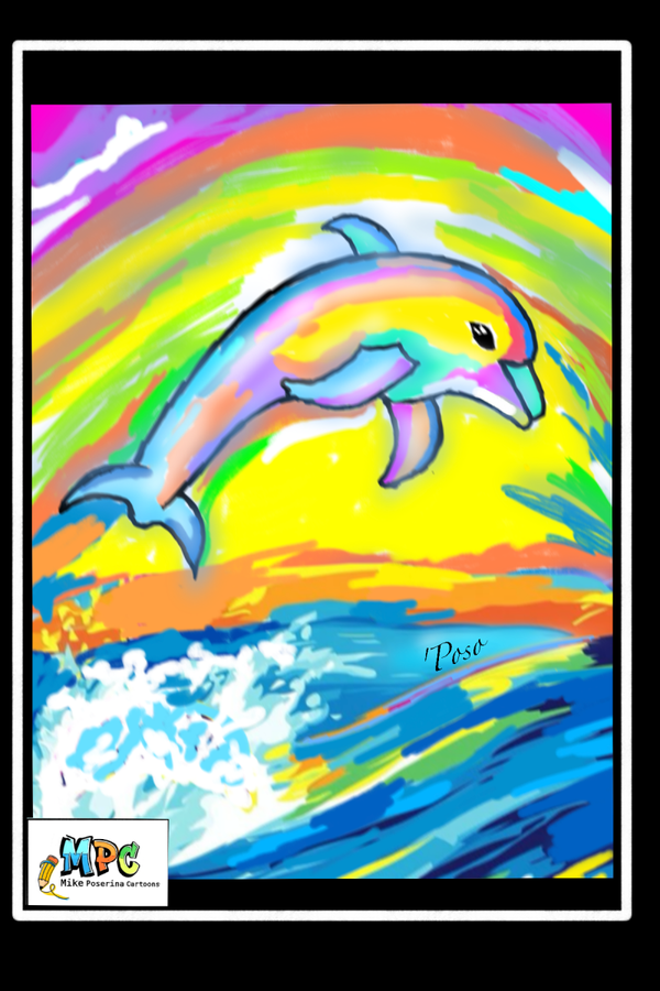 Dolphin jumping from water