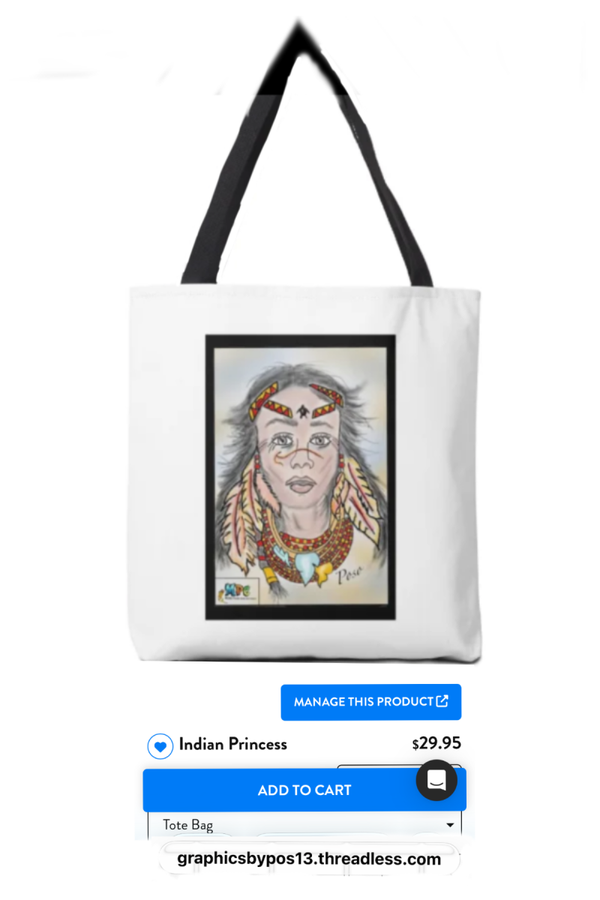 Indian Princess tote bag
