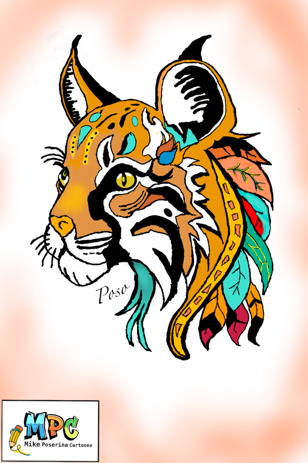 Colorful Bobcat Art