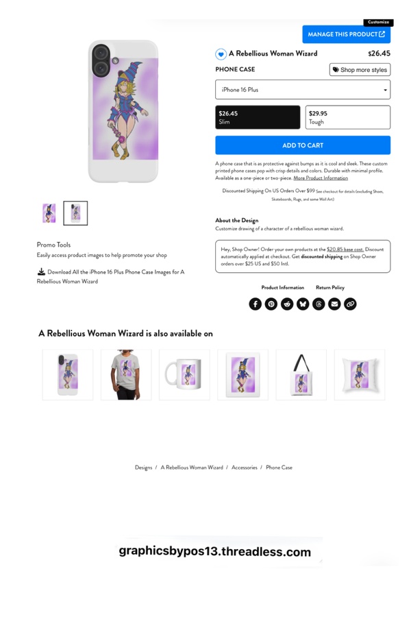 Rebellious Woman Wizard phone case