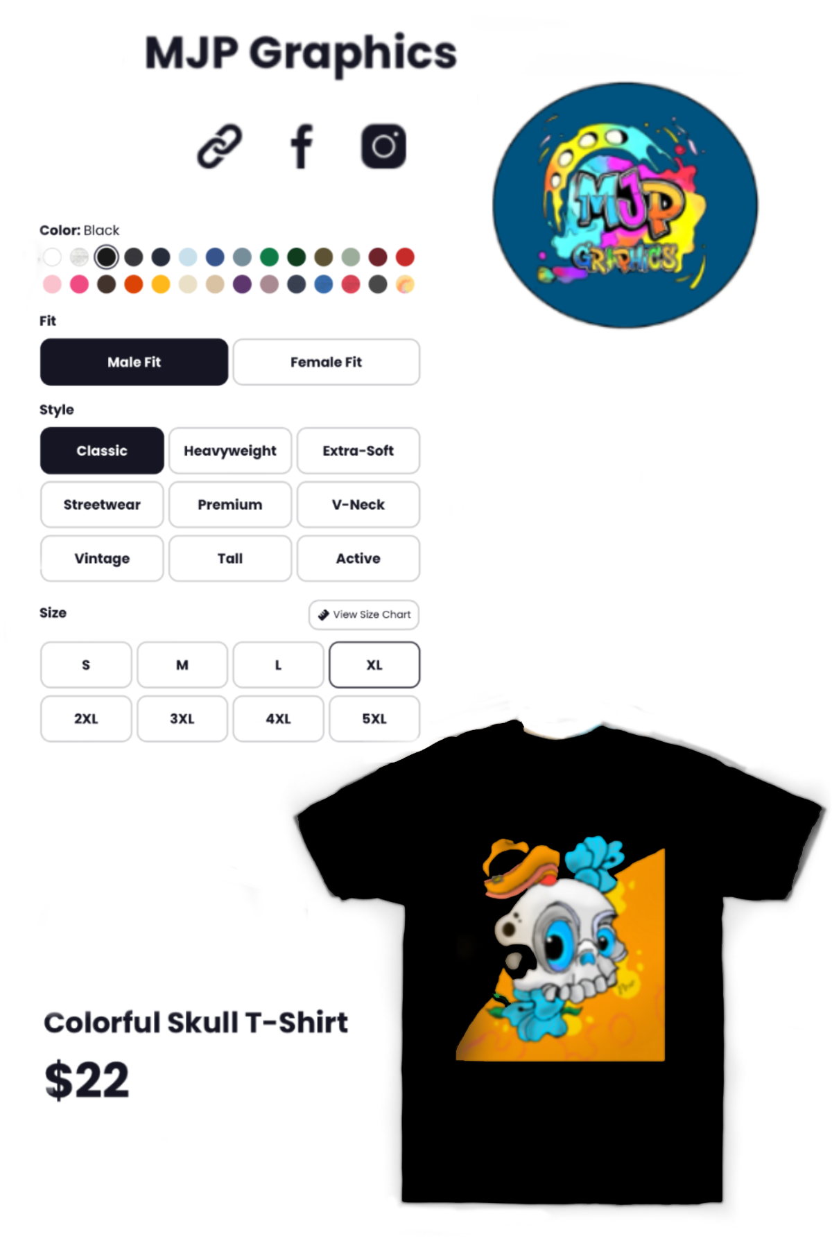 Colorful Skull T-Shirt