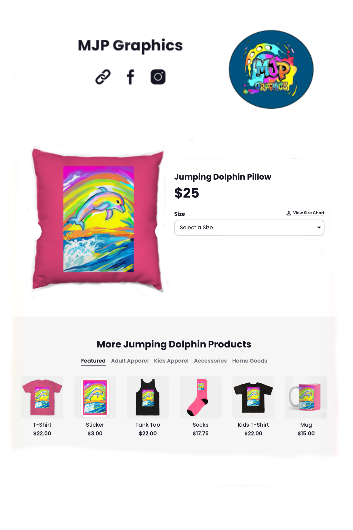 Jumping Dolphin pillow
