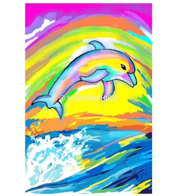 Dolphin jumping from water