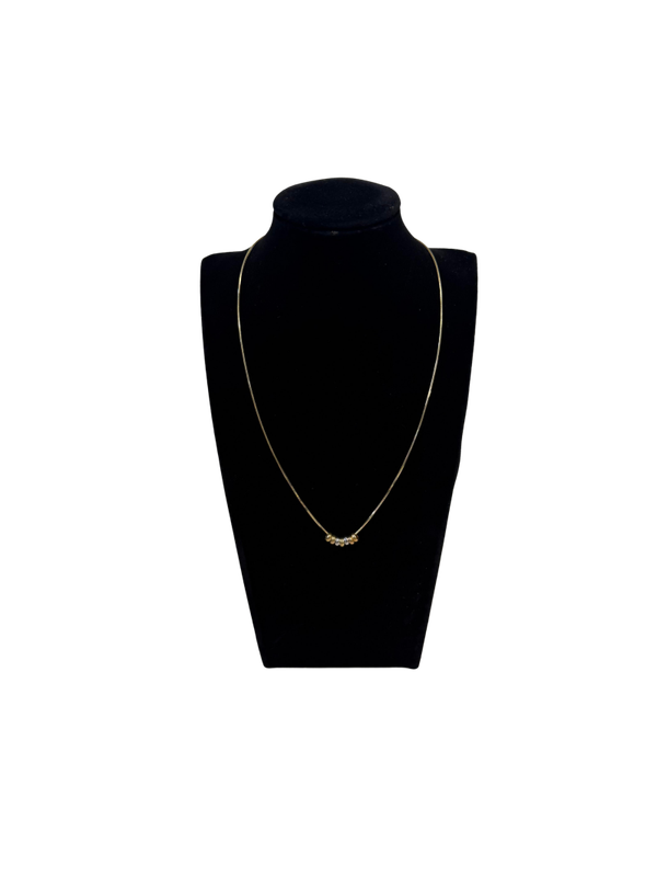 14K Gouden Ketting Bar + Geelgouden & Witgouden Ringen