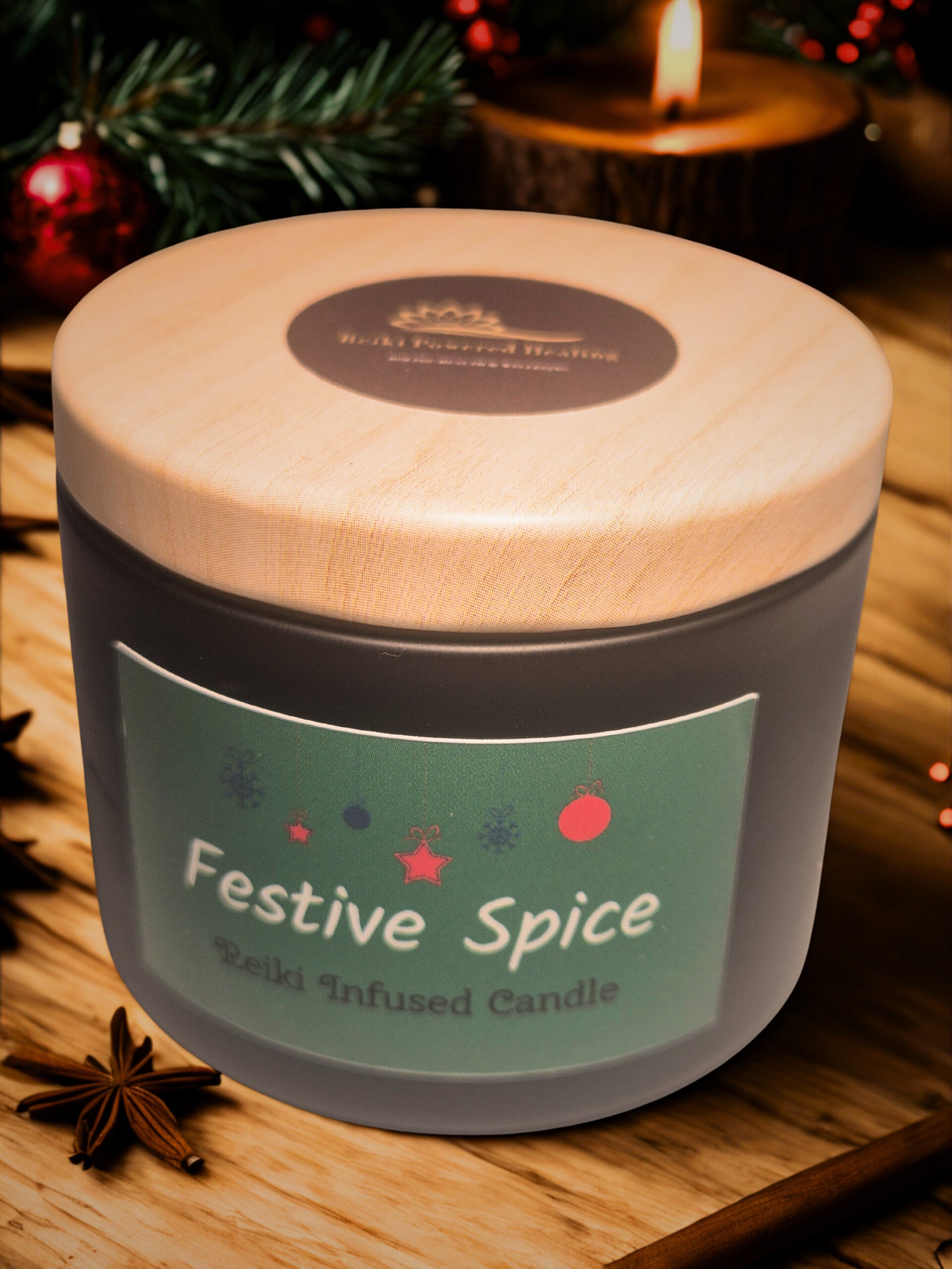 Reiki-Infused Festive Spice Candle