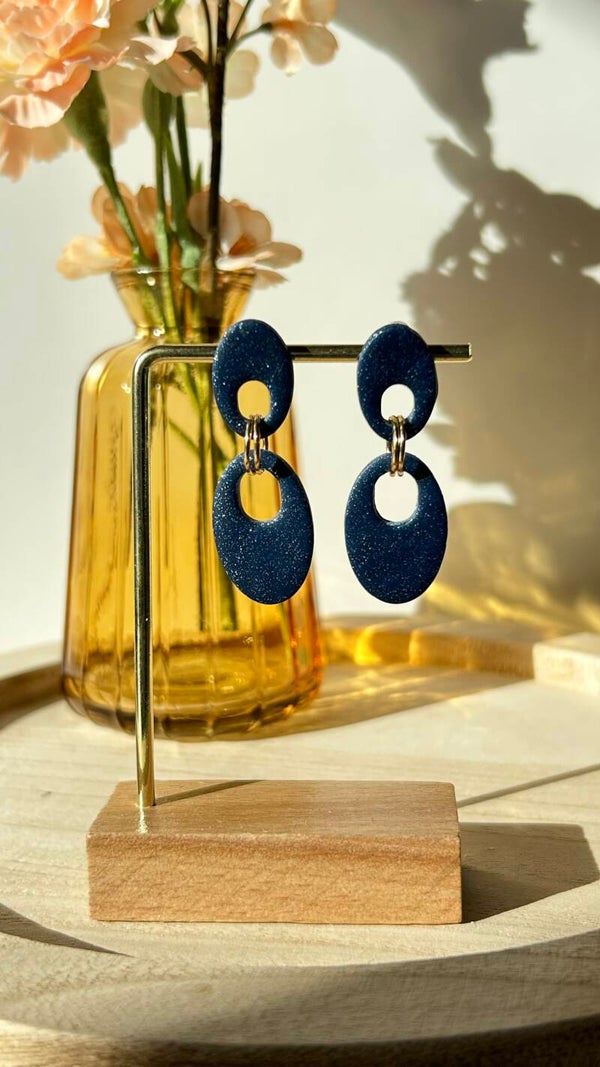 Blauw/glitter mat 43
