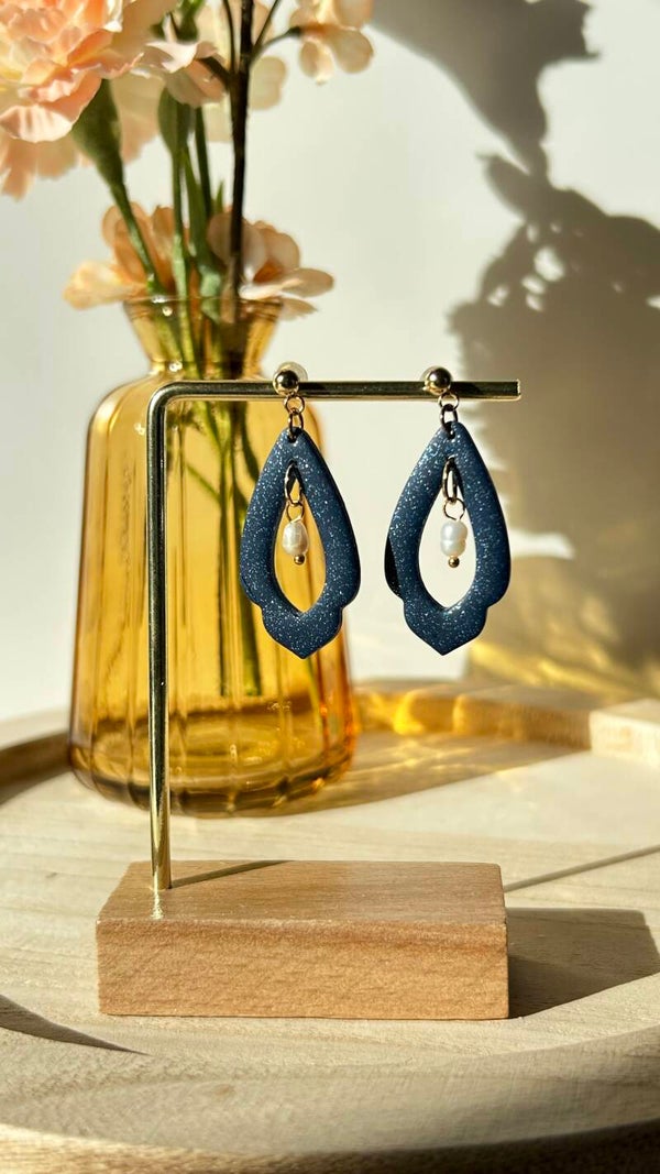 Blauw/glitter mat 45