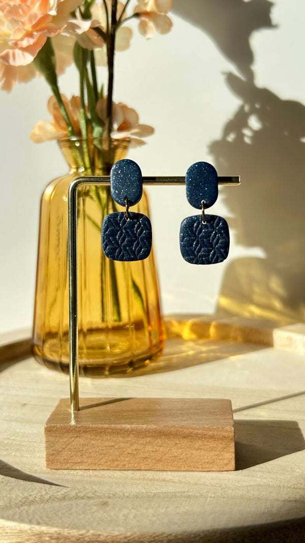 Blauw/glitter mat 46
