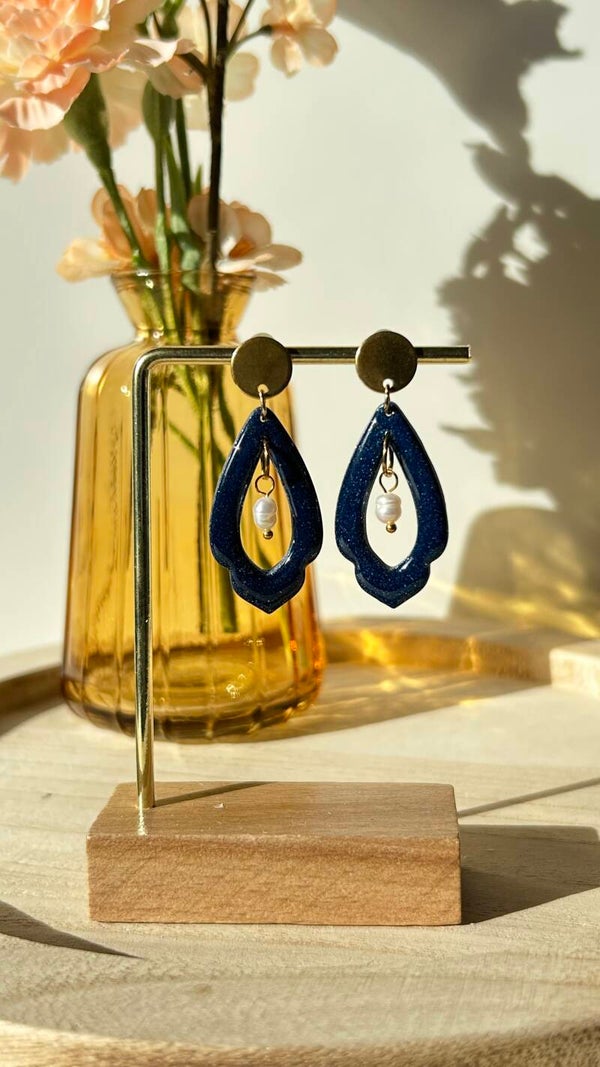 Blauw/glitter shiny 56
