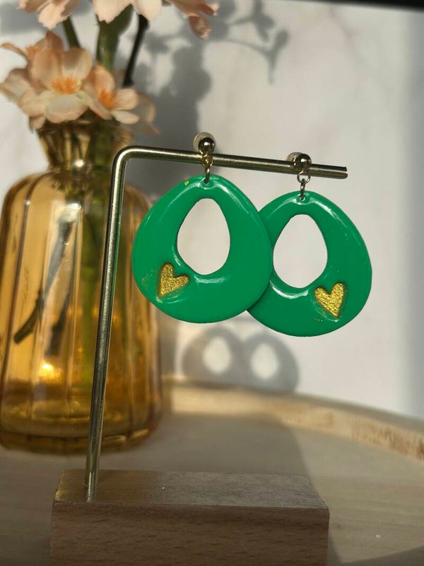 Groen shiny met gouden hartje 9