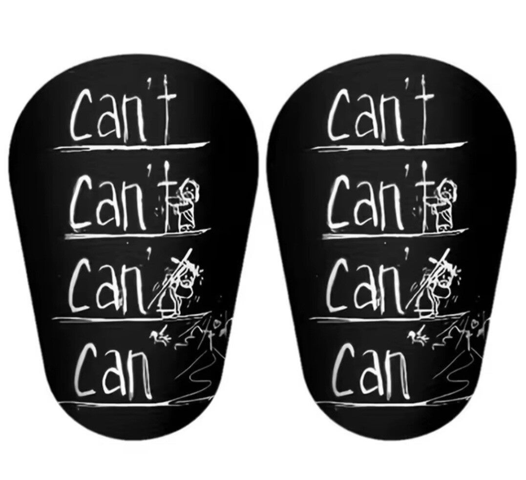 Mini shin pads black with design