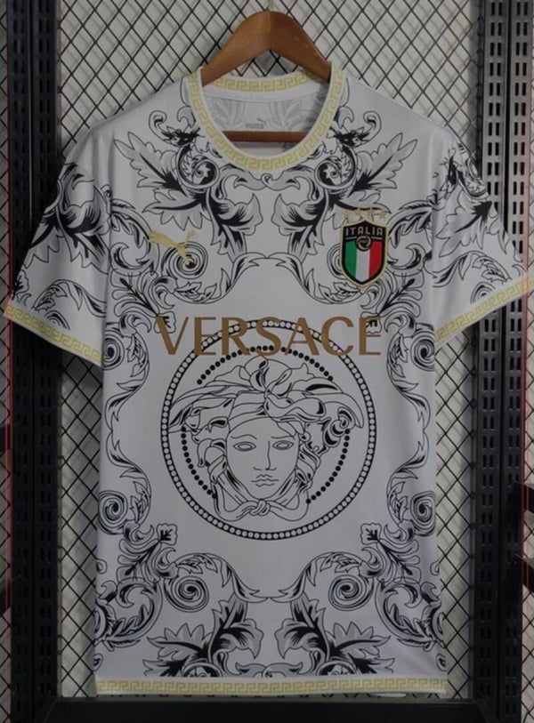 white Italy x Versace concept football jersey