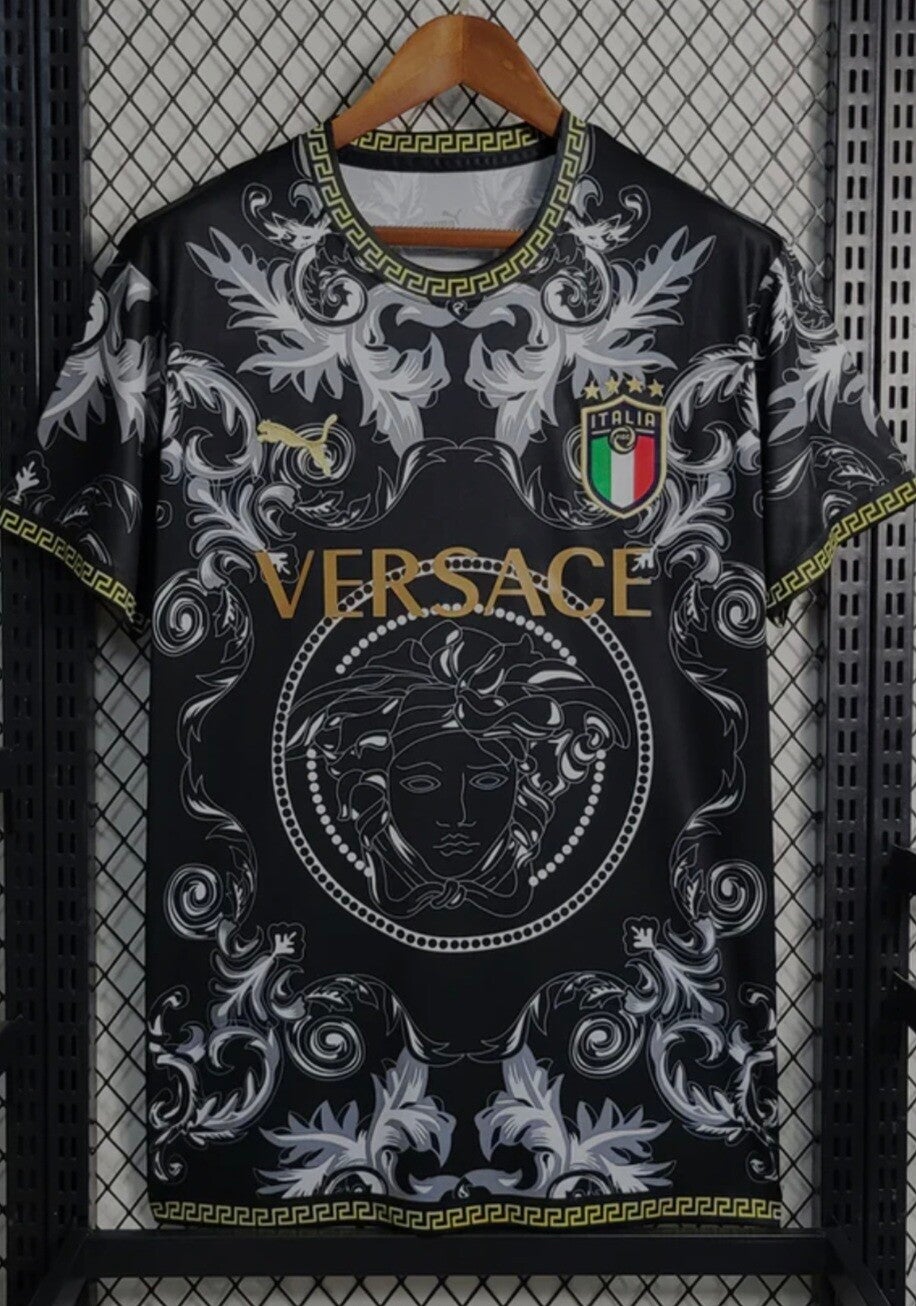 2023 Italy x Versace black concept football jersey