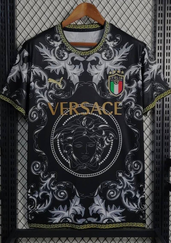 2023 Italy x Versace black concept football jersey