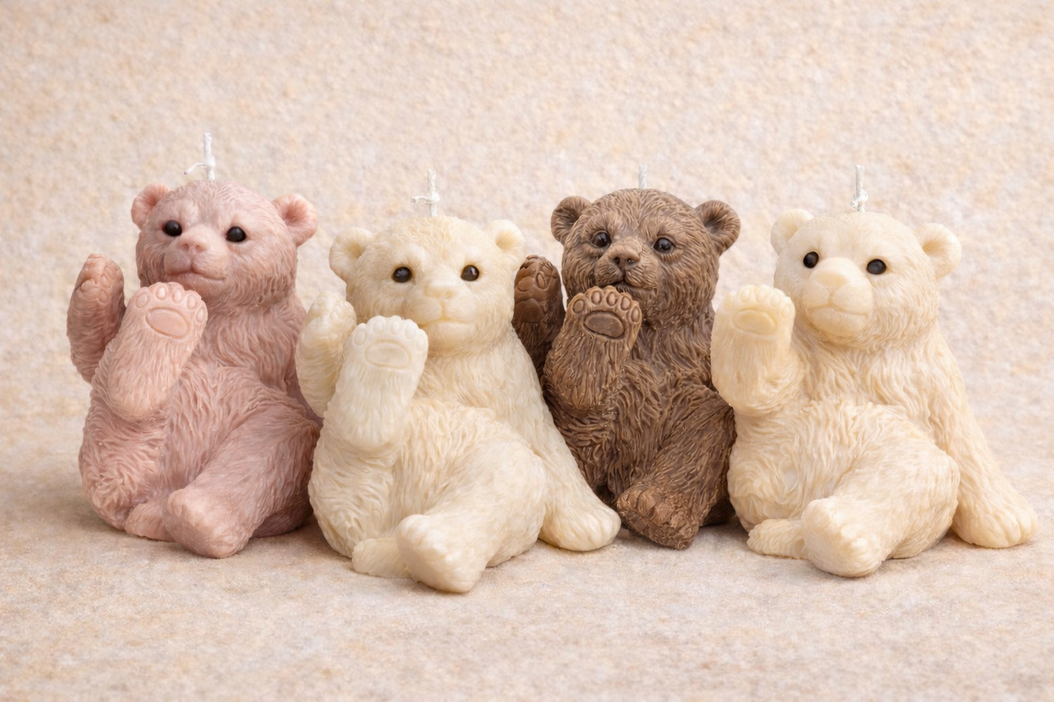 🐻 Bougie coulée – Forme Ours