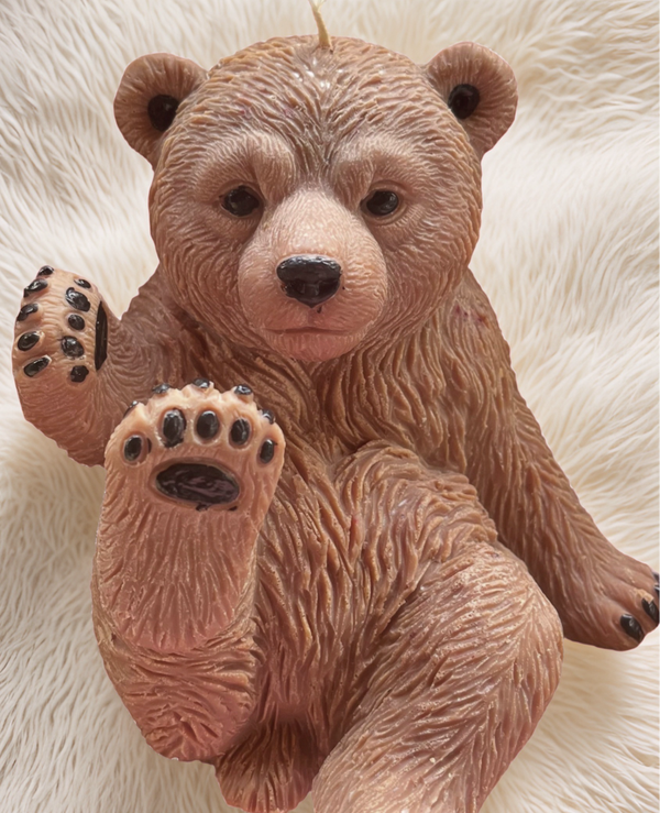 🐻 Bougie coulée – Forme Ours