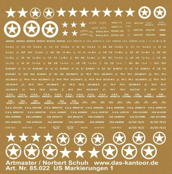 ARTMASTER 85022  US opschriften