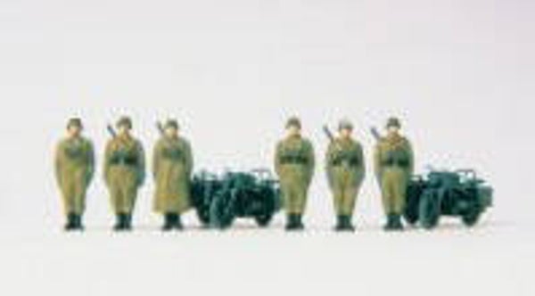 PREISER 16571  Zündapp met zijspan staande berijders  1:87