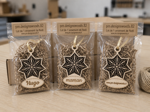 ÉTIQUETTES EN BOIS POUR PAQUET CADEAU