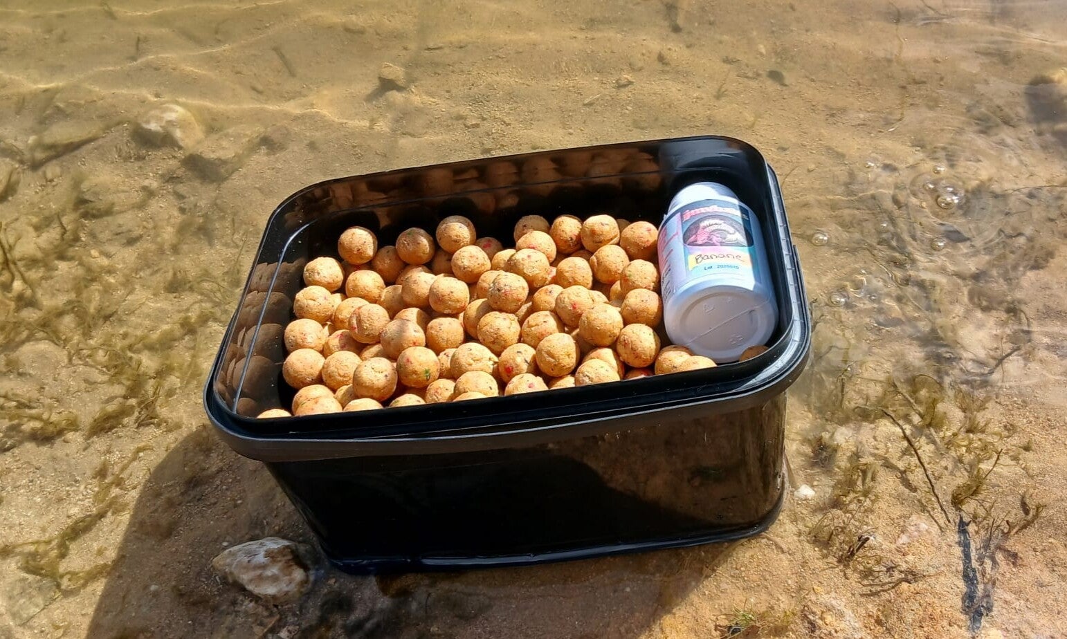 Seau étanche 2.5 kilos de bouillettes stabilisées + booster inclus Fraise/ poivre