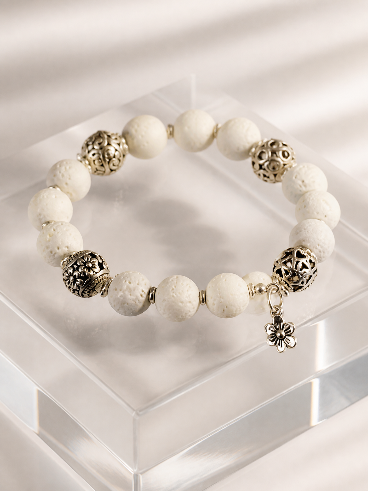 White lava beads
