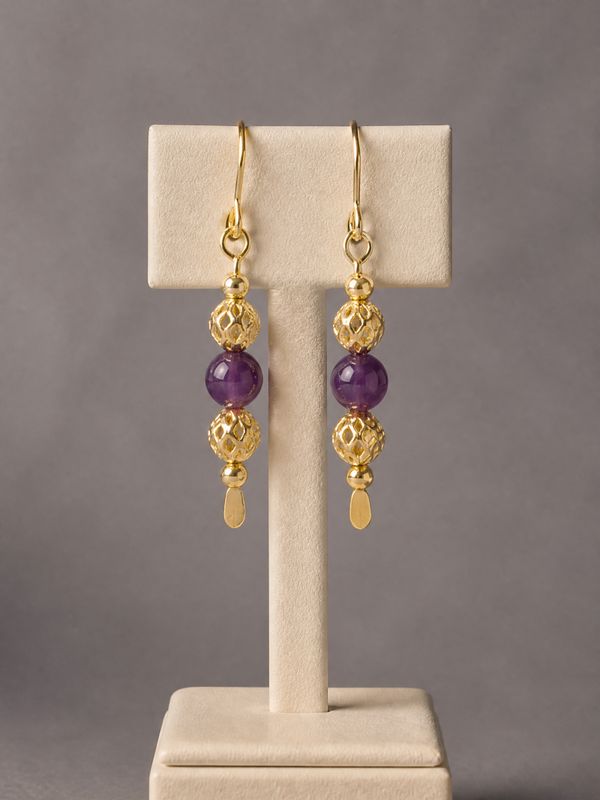 Amethyst and gold earrings