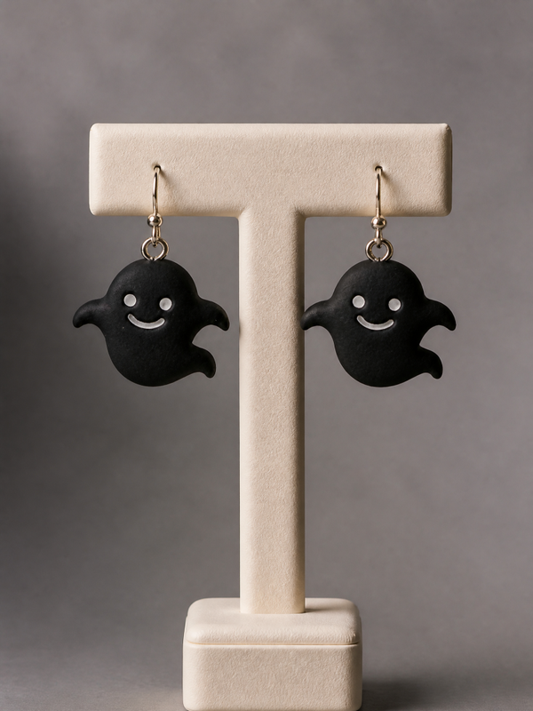 Halloween Black Ghost Earrings