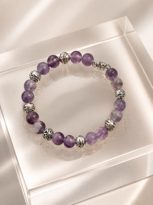 Matte Amethysts With Silver accents