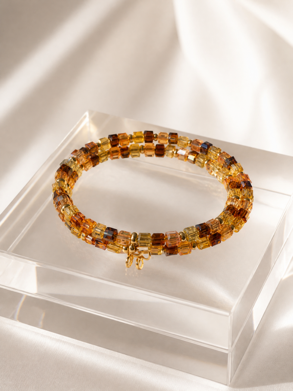 Glass Cubes with Gold Accents