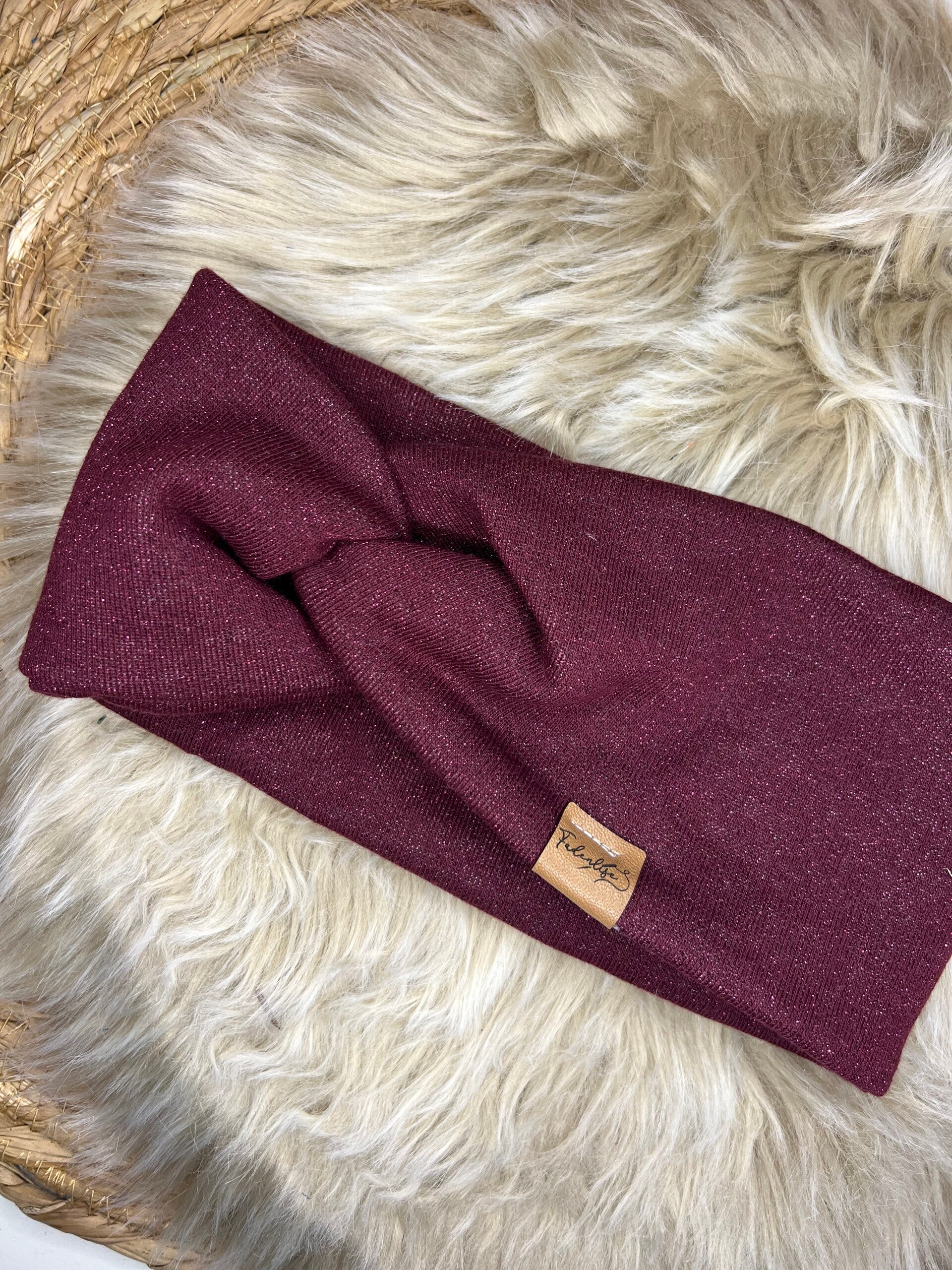Knotenband Bordeaux Glitzer