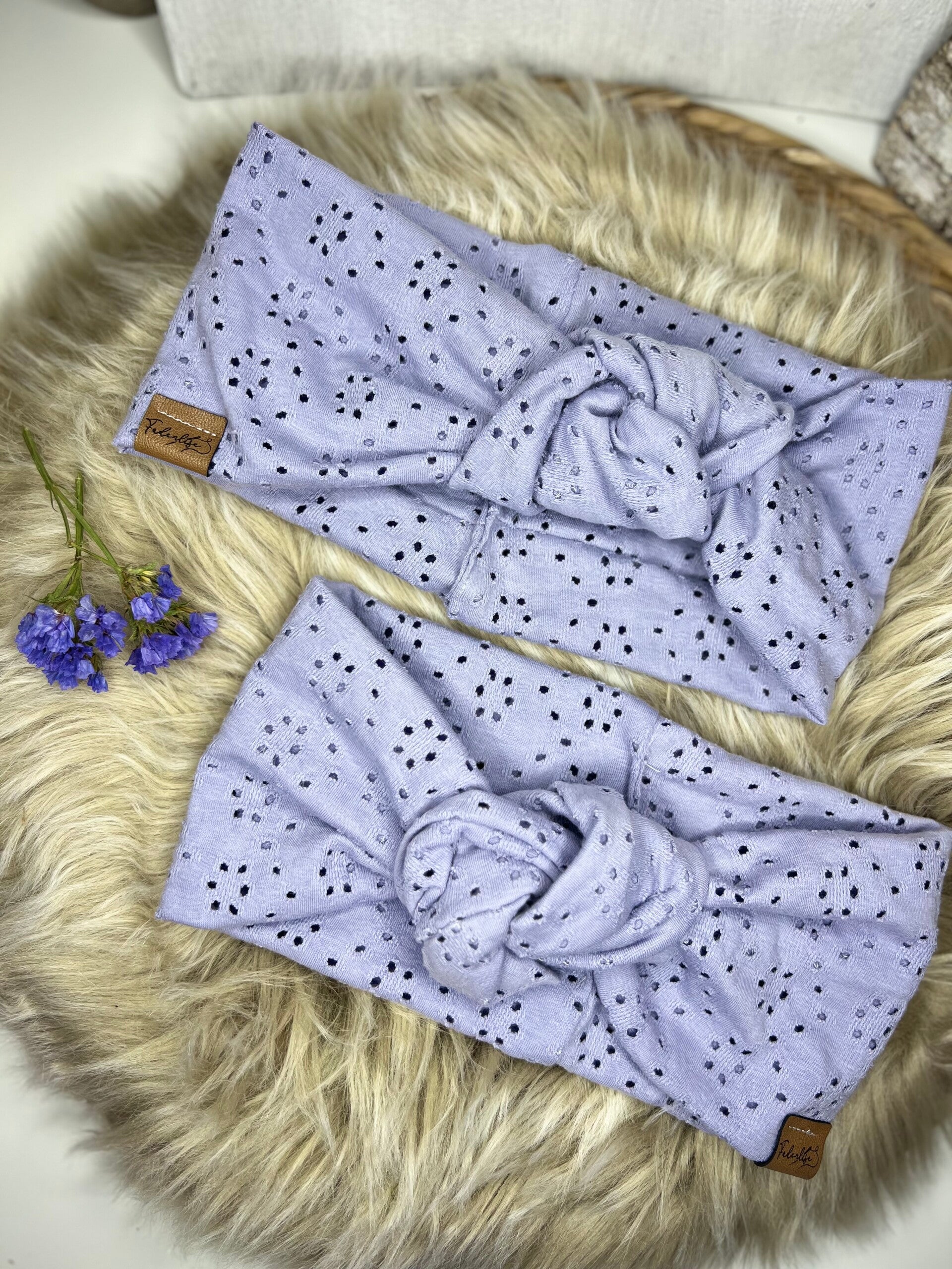 Knotenband mit breitem Knoten flieder