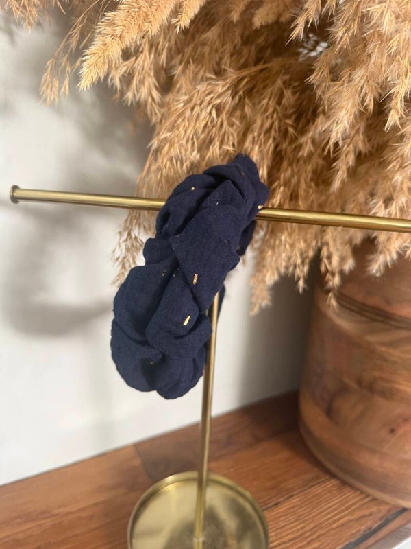 Haarreifen dunkelblau Gold