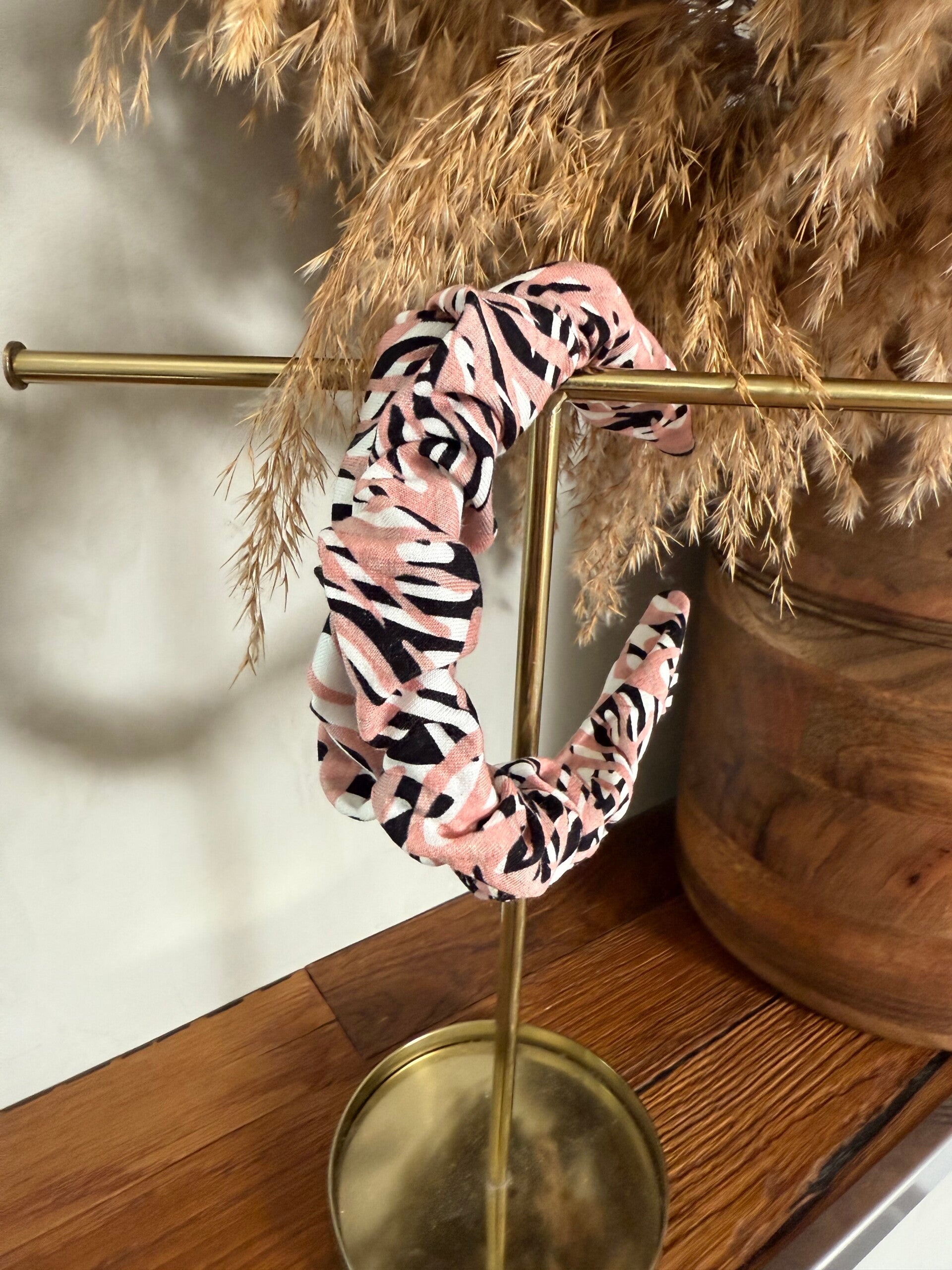 Haarreifen Zebra rosa