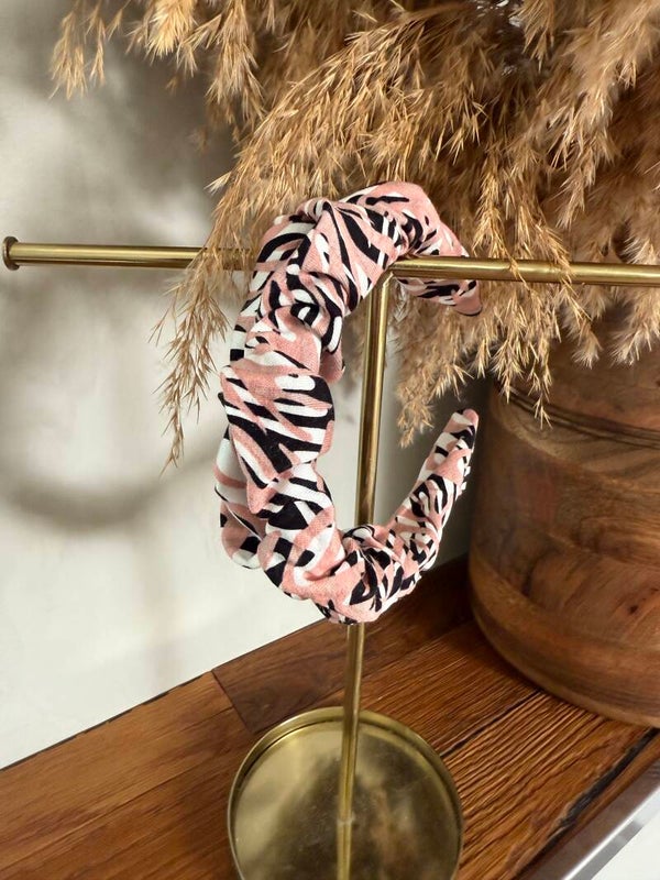 Haarreifen Zebra rosa