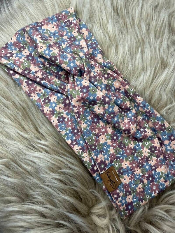 Knotenband rosa Blumen