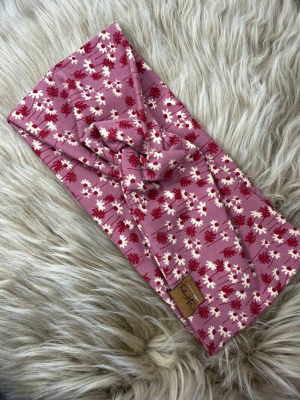 Knotenband Blumen rosa