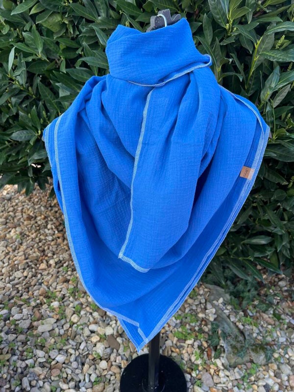 XXL Musselin Tuch kobaldblau