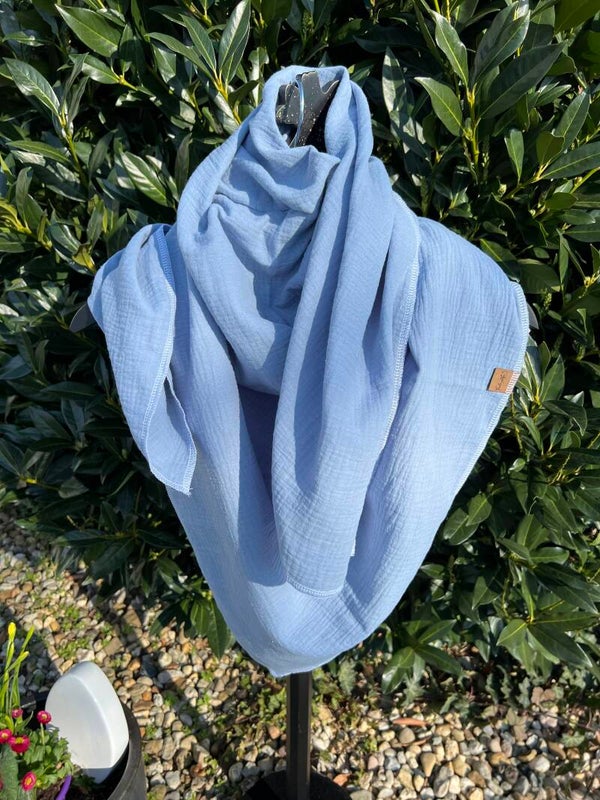Xl Musselin Tuch hellblau