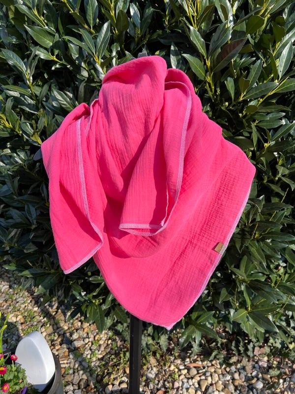 Xl Musselin Tuch rosa